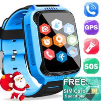 Kids Smartwatch GPS Tracker with SIM CARD - Holiday Electronic Toy Gift Cell Phone Smart Watch for Kids Boy Girl Fitness Tracker - Two Way Call SOS Anti-Lost Camera Game Wrist Watch Bracelet