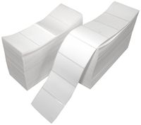 Compulabel Thermal Transfer Shipping Labels, 4 inch x 2 1/2 inch, White, Fanfold, Permanent Adhesive, Perforations Between Labels, 4500 Per Stack, 2 Stacks per Carton