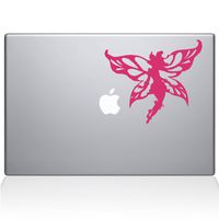 The Decal Guru Winged Fairy MacBook Decal Vinyl Sticker - 11" MacBook Air - Pink (1233-MAC-11A-BG)