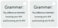 3dRose Grammar the difference between knowing your shit and knowing youre shit - Key Chains, 2.25 x 4.5 inches, set of 2 (kc_107347_1)