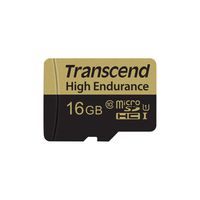 Transcend Information 16GB High Endurance microSD Card with Adapter (TS16GUSDHC10V)