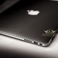 SopiGuard Black Carbon Fiber Full Body Vinyl Skin for Apple MacBook Pro 13 Non-Retina