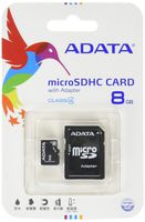 ADATA 8GB microSDHC Class 4 Memory Card with Adapter (AUSDH8GCL4-RA1)