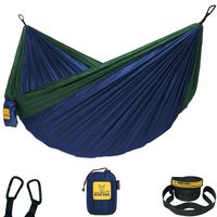 Wise Owl Outfitters Hammock for Camping Single & Double Hammocks Gear for The Outdoors Backpacking Survival or Travel - Portable Lightweight Parachute Nylon DO Navy & Forrest