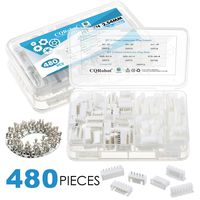 480 Pieces 2.54mm JST-XH JST Connector Kit. 2.54mm Pitch Female Pin Header, JST XH - 5/6 / 7 Pin Housing JST Adapter Cable Connector Socket Male and Female, Crimp DIP Kit.