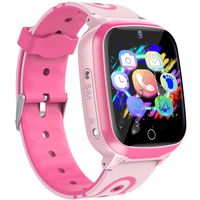 Kids Smart Watches GPS Tracker - 12 Hrs Waterproof Smartwatch with 1.4" Touch Screen WiFi GPS LBS Track SOS 2 Way Call Voice Chat Pedometer Health Fitness Watch Chirstmas Gifts for Boys Girls (Pink)