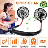 Neck Fans Mini Portable Outdoor Fan Personal Fan USB Battery Operated Rechargeable Neckband Fan for Sports Travel Camping