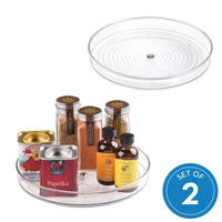 iDesign Linus Turntable, Kitchen Pantry or Countertop Organization, 9" Inch, Clear, 2 Set