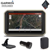 Garmin Overlander Rugged, Multipurpose, All-Terrain On/Off-Road Navigator with Friction Mount, Case, USB Charger,