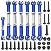 Hobbypark Adjustable Aluminum Turnbuckles / Camber Link with Rod Ends Sets for Traxxas Slash 4X4 / 2WD 1/10 Upgrade Parts,7 Pieces (Navy Blue)