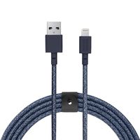 NATIVE UNION Belt Cable XL USB-A to Lightning - 10ft Ultra-Strong Reinforced Cable [Apple MFi Certified] for iPhone/iPad (Indigo)