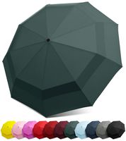EEZ-Y Windproof Travel Umbrella - Compact Double Vented Folding Umbrella w/Auto Open and Close Button
