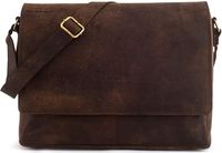 LEABAGS Oxford - Messenger Bag Briefcase Laptop Bag 13 Inch Genuine Leather - Muskat
