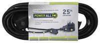 Power All - Extension Cord with Circuit Breaker - 125V | 25 ft. | 16 Gauge - Moisture Resistant, Flexible, and Durable for Outdoor / Indoor Use