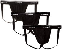 Papi Men's Cotton Jock Strap, Black, Large