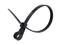 6 Inch Black Mount Head Zip Tie - 100 Pack