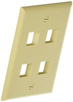 Morris 88148 DataComm Wall Plate for Keystone Jacks and Modular Inserts, 4 Ports, Ivory