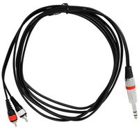 Rockville RNRTR10 1/4" TRS to Dual RCA Cable, 10', 100% Copper