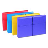 Smead Expanding File Wallet with Antimicrobial Product Protection,  Closure, 2" Expansion, Legal Size, Assorted Colors, 4 per Pack (77300)