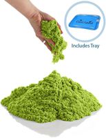 CoolSand Green 5 Pound Refill Pack - Including: 5 Pounds Moldable Indoor Play Sand, Storage Bucket & Inflatable Sandbox