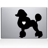 The Decal Guru Poodle Love Silhouette Decal Vinyl Sticker, 11" MacBook Air, Black (2338-MAC-11A-BLA)