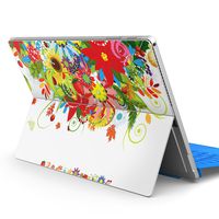 igsticker Ultra Thin Premium Protective Back Stickers Skins Universal Tablet Decal Cover for Microsoft Surface Pro 4/ Pro 2017/ Pro 6(2018) 004883 Flower　Colorful
