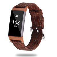 X4-Tech Compatible with Fitbit Charge 3 Bands Woven, Choose Color Nylon Fabric Bands with Plastic Connector for Charge 3 Watch & Charge 3 SE (Maroon)