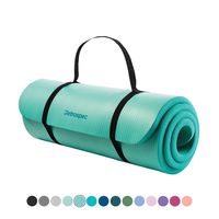 Retrospec Solana Yoga Mat 1" Thick w/Nylon Strap for Men & Women - Non Slip Excercise Mat for Yoga, Seafoam, 1 inch