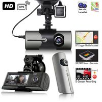 Indigi New 2017 XR300 BlackBox Car DVR Dash Cam + Dual Lens (Front Back)+ Motion Detect + GPS Module & Google Maps Route Tracking