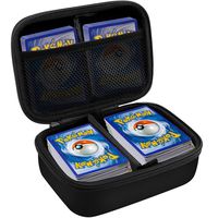 Card Holder Compatible for PM TCG Cards, All Card Game Storage Box Binder Fits Up 400+ Lycanroc Gx/Assorted/with 2 Removable Divider and Strap(Black)