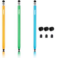 Honsky Cell Phone Stylus, Tablet Stylus for Touch Screens: Universal Slim Long Metal Pencil-Like Stylist Pens, Tablet Pen, Touchscreen Stylus Pen - Blue, Champagne, Green - Cylinder, 3 Packs