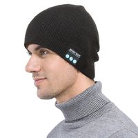 Music Earphone Beanie Hat Smartphone Men Women Winter Outdoor Wireless Stereo Music Hat,for iPhone (Black)