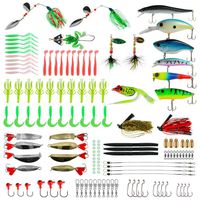 Rose Kuli Fishing Lures Baits Tackle Kit, Crankbaits, Spinnerbaits, Topwater Lures, Fishing Spoons, Plastic Worms, Jigs, Fishing Hooks, Tackle Box and More Fishing Gear Lure