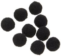 Pom Poms .25" 100/Pkg-Black