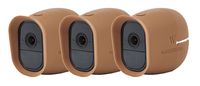 3 x Silicone Skins Compatible with Arlo Pro & Arlo Pro 2 Smart Security - 100% Wire-Free Cameras - by Wasserstein (with Sunroof) (Brown)