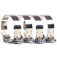 4PCS 4.5inch 124mm - 129mm Stainless Steel T-Bolt Clamps Turbo Intake Intercooler Clamp