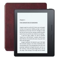 Kindle Oasis E-reader with Leather Charging Cover - Merlot, 6" High-Resolution Display (300 ppi), Wi-Fi, Built-In Audible (Previous Generation - 8th)