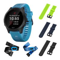 Garmin Forerunner 945 Bundle, Premium GPS Running/Triathlon Smartwatch with Music Included Wearable4U 3 Straps Bundle (Lime/Navy Blue/Black)