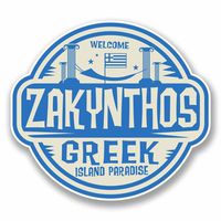 2 x 15cm/150mm Zakynthos Rhodes Greece SELF ADHESIVE STICKER Decal Laptop Car Travel Luggage Label Tag #9830