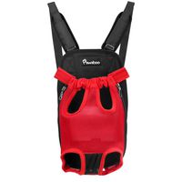 Pawaboo Pet Carrier Backpack, Adjustable Pet Front Cat Dog Carrier Backpack Travel Bag, Legs Out, Easy-Fit for Traveling Hiking Camping for Small Medium Dogs Cats Puppies, Large, RED