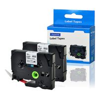 SuperInk 2 Pack Compatible TZe-FA3R TZeFA3R TZ-FA3R TZFA3R Red on White Fabric Iron-on Label Tape Cassette (12mmx3m,0.47''x10ft) for P-Touch PT-P750W PT-P700 PT-D210 PT-D600 Label Maker