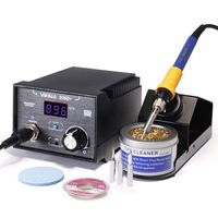 Yihua 939D+ Professional 75 Watt Digital Soldering Iron Station ESD SAFE °F /°C Switch with Extras - 3 Solder Tips, Lead-Free Solder Wire and Goot Wick