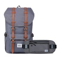 KAUKKO Laptop Outdoor Backpac, Traveling Rucksack Fits 15.6 Inch Laptop (0-Grey(2pc))