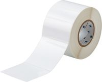 Brady THT-161-483-1 4" Width x 4" Height, B-483 Polyester, Gloss Finish White Thermal Transfer Printer BradyBondz Label (1000 per Roll)