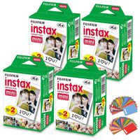 FujiFilm Instax Mini Instant Film 4 Pack (4 x 20) Total of 80 Sheets + 120 Assorted Colorful Mini Photo Stickers - Compatible with FujiFilm Instax Mini 9, Mini 8, Mini 25, Mini 90, Fuji SP-1, SP-2