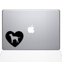 The Decal Guru Heart Labrador Retriever Decal Vinyl Sticker, 13" MacBook Air, Black (1604-MAC-13A-BLA)