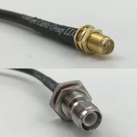 3 feet RG400 Low Loss SMA FEMALE to RP-TNC FEMALE BULKHEAD Pigtail Jumper RF coaxial cable 50ohm High Quality Quick USA Shipping