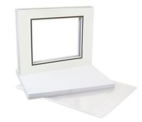 Golden State Art, Double Picture Mats with White Core Bevel Cut for 8X10 Photo Pictures (Mats, Backing, Clear Bags Included), Ivory Turret Over Green, 11x14-10 Pack (Double Mat)