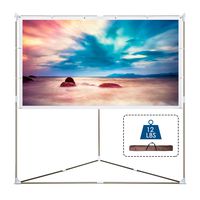 Cloud Mountain Portable Projector Screen with Stand, 80 inch 16:9 Outdoor & Indoor Triangle Projector Screen, Wrinkle-Free Projection Screen with Aluminum Bars, for Home Cinema, Theater, Event, Office
