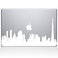 The Decal Guru 2302-MAC-15X-W Dubai City Skyline Decal Vinyl Sticker, White, 15" MacBook Pro (2016 & Newer)